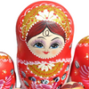 Red and White Russian Matryoshka Nesting Dolls 7 Pieces