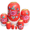 Red and White Russian Matryoshka Nesting Dolls 7 Pieces