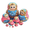 Pink and Blue Babushka Dolls 10 Pieces