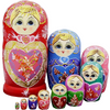 Christmas Wooden Matryoshka Nesting Dolls 10 Pieces