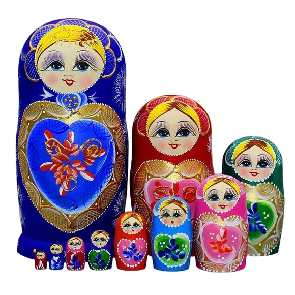 Christmas Matryoshka Nesting Dolls 10 Pieces