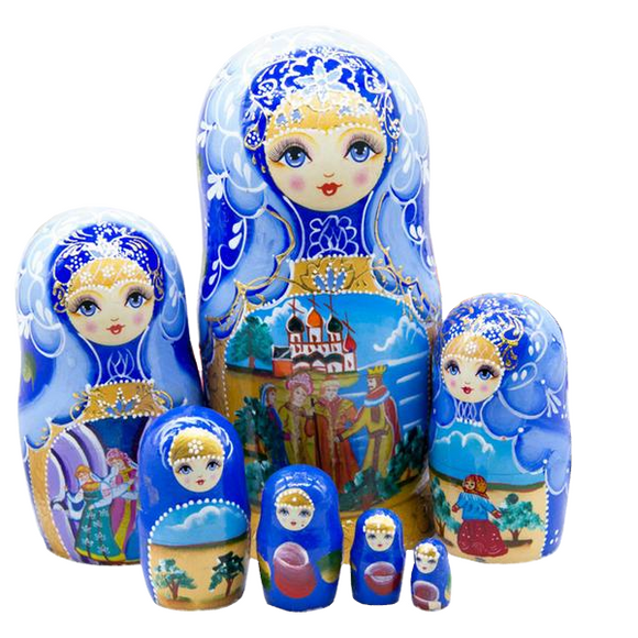 Wooden Large Matryoshka Nesting Dolls 7 Pieces