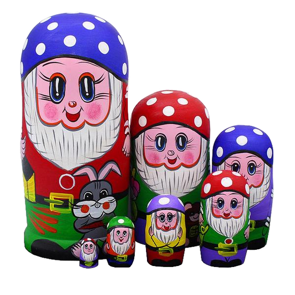 Happy Dwarfs Matryoshka Nesting Dolls 7 Pieces