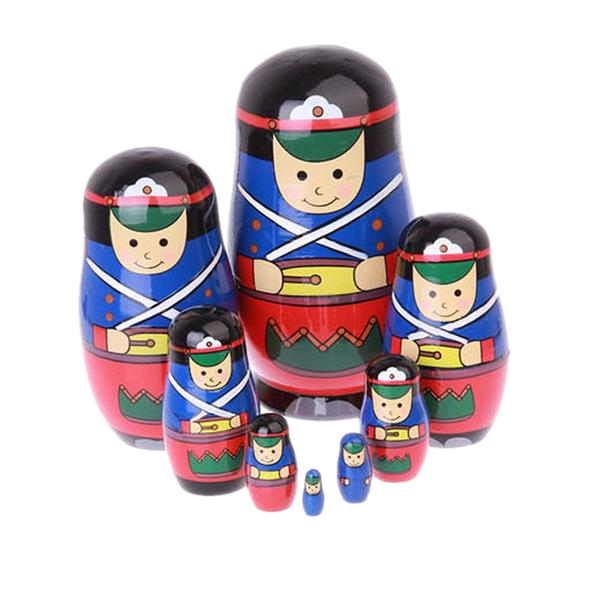 Nutcracker Soldiers Matryoshka Nesting Dolls 8 Pieces