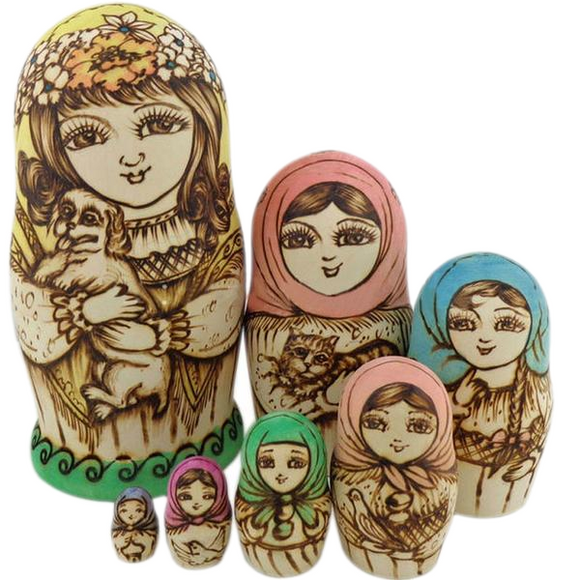 Pet Parent Matryoshka Nesting Dolls 7 Pieces