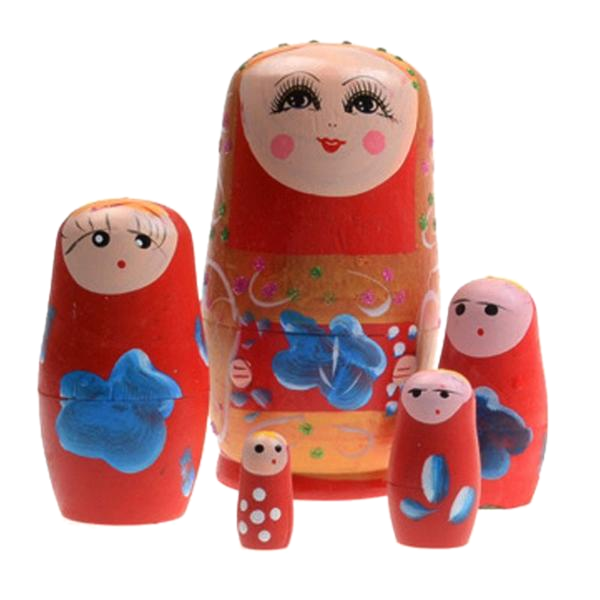 Ethnic Russian Matryoshka Nesting Dolls 5 Pieces