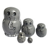 Gray Elephants Matryoshka Nesting Dolls 5 Pieces