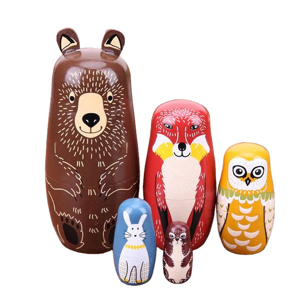 Animal Collection Matryoshka Nesting Dolls 5 Pieces