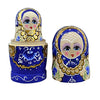 Blue Gold Matryoshka Nesting Dolls 7 Pieces
