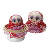 Red Floral Matryoshka Nesting Dolls 10 Pieces