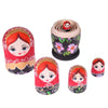 Black and Red Matryoshka Nesting Dolls 5 Pieces