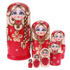 Red Matryoshka Nesting Dolls 7 Pieces
