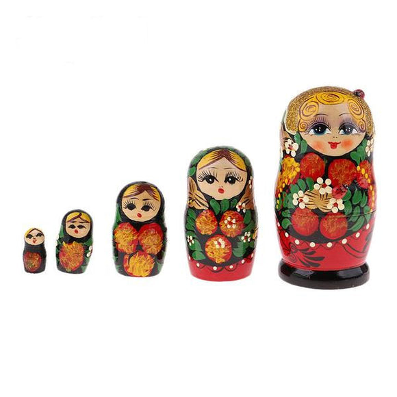 Patterned Matryoshka Nesting Dolls 5 Pieces