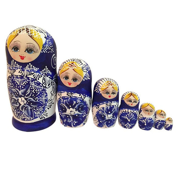 Handmade Wooden Matryoshka Nesting Dolls 7 Pieces