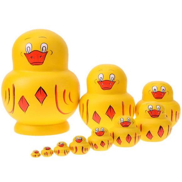 Yellow Ducklings Matryoshka Nesting Dolls 10 Pieces