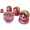 Fancy Red Matryoshka Nesting Dolls 7 Pieces