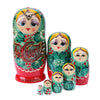 Fancy Green Matryoshka Nesting Dolls 7 Pieces