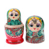 Fancy Green Matryoshka Nesting Dolls 7 Pieces